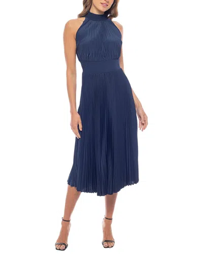 Marina Pleated Midi Dress In Blue
