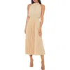 Marina Pleated Midi Dress In Champagne