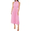 Marina Pleated Midi Dress In Pink