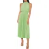 Marina Pleated Midi Dress In Sage