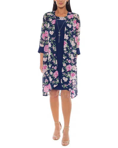 Marina Printed Mini Dress In Blue