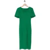 Marina Puff Sleeve Scuba Dress In Green