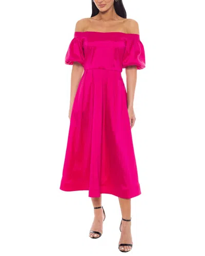 Marina Puff Sleeves Midi Dress In Transparent