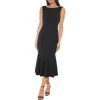 Marina Rhinestone Bow Back Midi Dress In Black