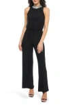 Marina Rhinestone Halter Neck Jersey Jumpsuit In Black