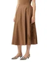 Marina Rinaldi Cremona Midi Skirt In Hazelnut Brown