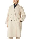 Marina Rinaldi Zanzero Double Breasted Convertible Raincoat In Beige