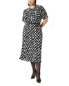 Marina Rinaldi 1a Uscita Zuai Dot Print Dress In Black