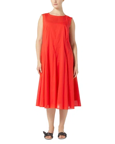 Marina Rinaldi 2a Uscita Corvino Voile Flared Dress In Red