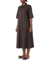 Marina Rinaldi 2a Uscita Ometto Flared Shirt Dress In Chocolate