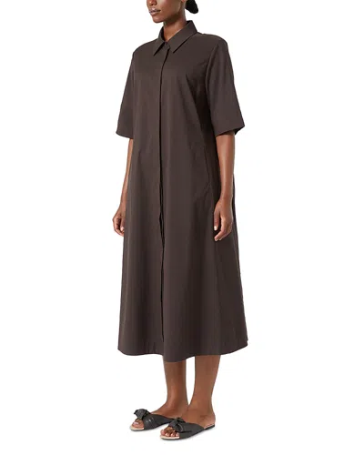 Marina Rinaldi 2a Uscita Ometto Flared Shirt Dress In Chocolate
