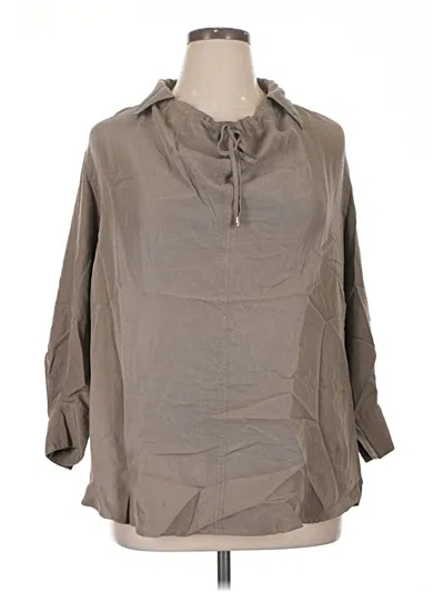 Pre-owned Marina Rinaldi 3/4 Sleeve Blouse In Gray