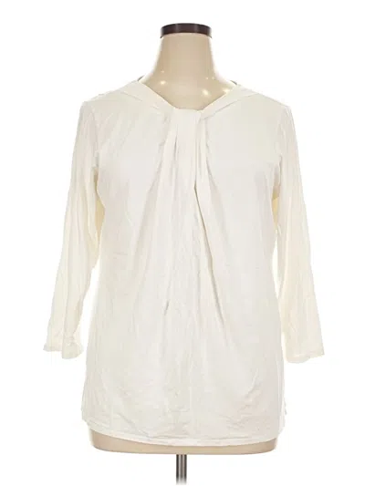 Pre-owned Marina Rinaldi 3/4 Sleeve Blouse In Ivory