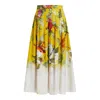 Marina Rinaldi Abaco Floral-print Cotton-poplin Midi Skirt In Yellow