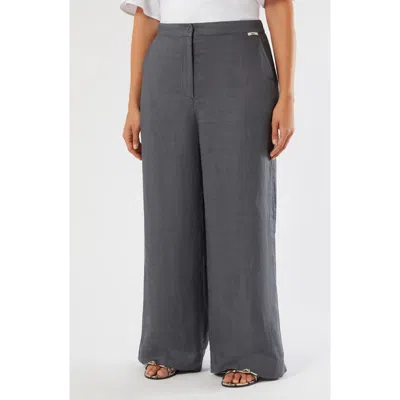 Marina Rinaldi Agenda Wide Leg Pants In Gray