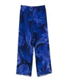 Marina Rinaldi Blue 'alamaro' Trousers With Floral Print In Blue