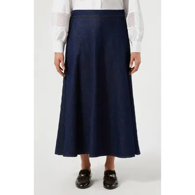 Marina Rinaldi Mrsballo Denim Skirt In Blue