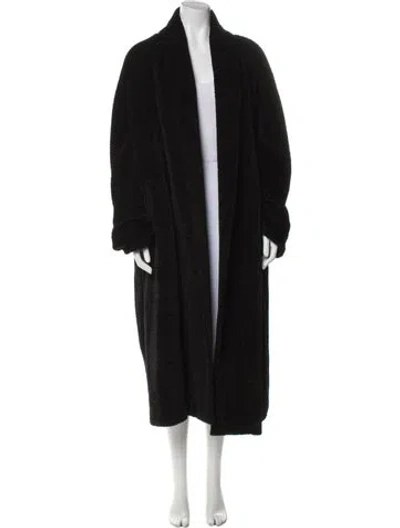 Pre-owned Marina Rinaldi Alpaca Faux Fur Coat In Black