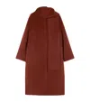 Marina Rinaldi Alpaca-wool Scarf-detail Coat In Brown