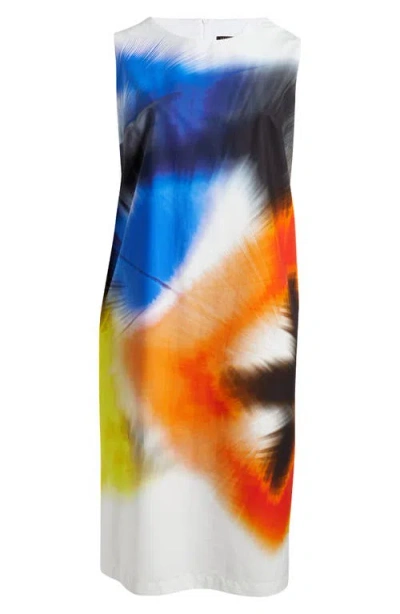 Marina Rinaldi Angola Print Midi Dress In White Printed