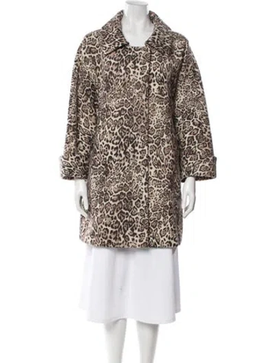 Pre-owned Marina Rinaldi Animal Print Faux Fur Coat In Multi