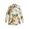 Marina Rinaldi Appia Floral Cotton Button-up Shirt In White