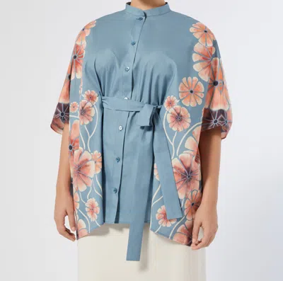 Marina Rinaldi X Maccapani Cotton Printed Astro Blouse In Multi