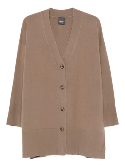 Marina Rinaldi Attinia Buttoned Sweater In Brown