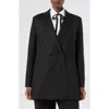 Marina Rinaldi Barbra Pinstripe Stretch Jersey Jacket In Black