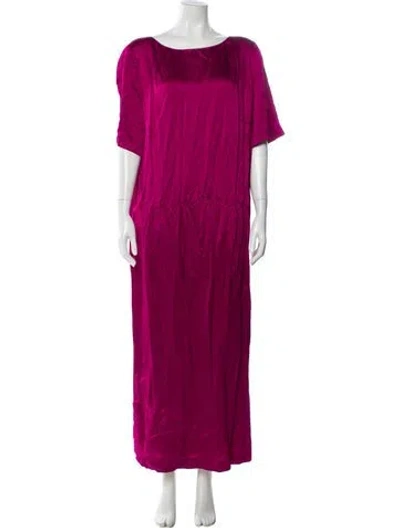 Pre-owned Marina Rinaldi Bateau Neckline Long Dress W/ Tags In Purple