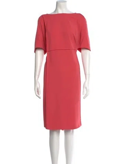 Pre-owned Marina Rinaldi Bateau Neckline Midi Length Dress In Pink