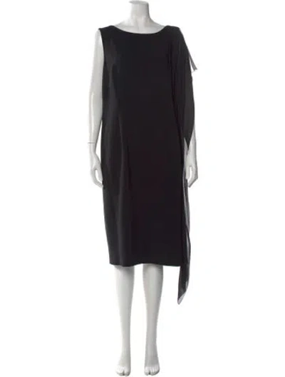 Pre-owned Marina Rinaldi Bateau Neckline Mini Dress In Black