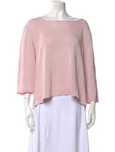 Pre-owned Marina Rinaldi Bateau Neckline Sweater In Pink