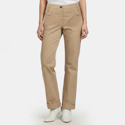 Pre-owned Marina Rinaldi Beige Stretch Cotton Wide Leg Pants Xxl In Sand