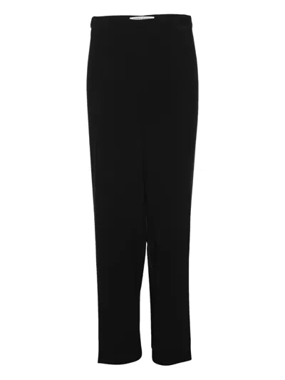 Pre-owned Marina Rinaldi Crepe Trousers In Black