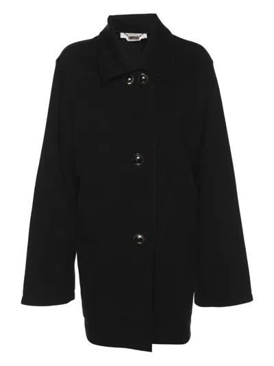 Pre-owned Marina Rinaldi Single-breasted Coat In Black