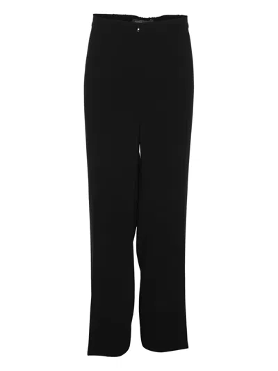 Pre-owned Marina Rinaldi Crepe Trousers In Black
