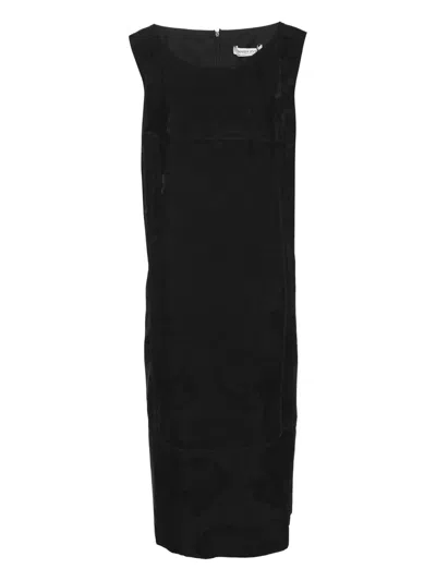 Pre-owned Marina Rinaldi Sleeveless Midi Dress In Black