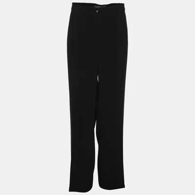 Pre-owned Marina Rinaldi Black Crepe Trousers L