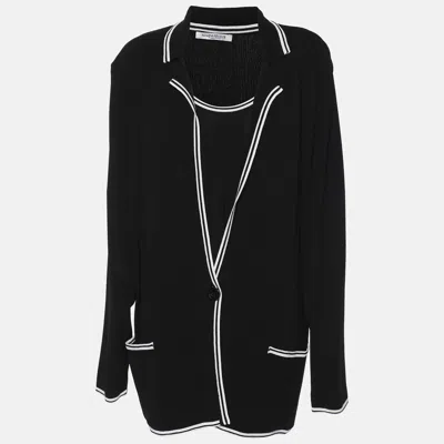 Marina Rinaldi Black Jersey Cardigan Set