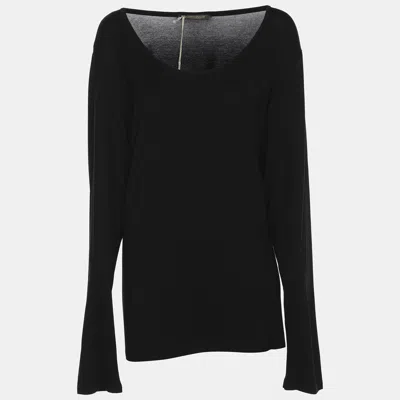 Marina Rinaldi Black Jersey Long Sleeve Top