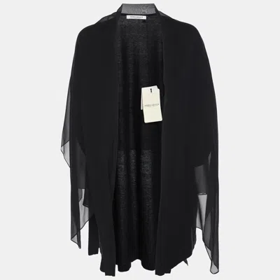 Marina Rinaldi Black Jersey/chiffon Twinset Cardigan