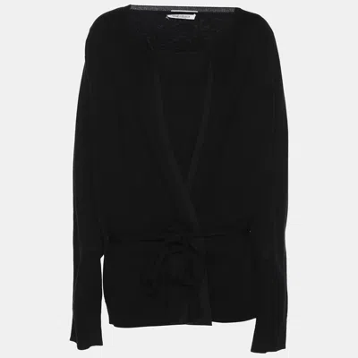 Marina Rinaldi Black Knit Belted Sweater