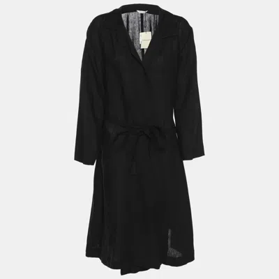 Marina Rinaldi Black Linen Belted Dress
