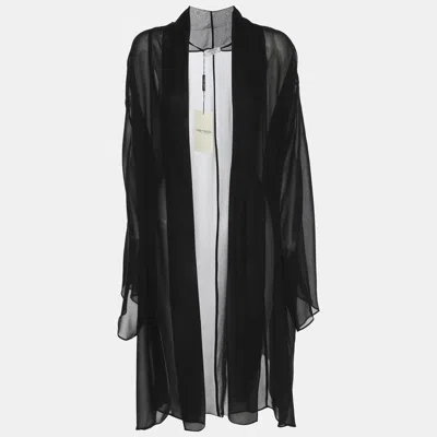 Pre-owned Marina Rinaldi Black Silk Cardigan L