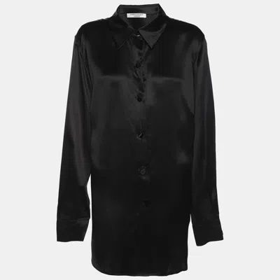 Pre-owned Marina Rinaldi Black Silk Long Sleeve Shirt L