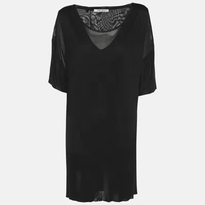 Marina Rinaldi Black Stretch Knit Half Sleeve Sweater Set