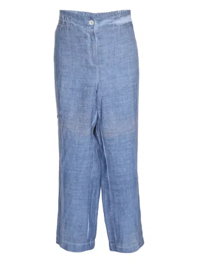 Pre-owned Marina Rinaldi Straight-leg Trousers In Blue