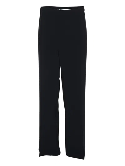 Pre-owned Marina Rinaldi Crepe Trousers In Blue