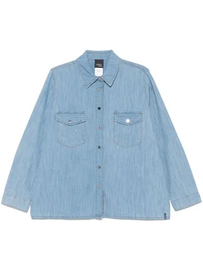 Marina Rinaldi Blue Cotton Denim Shirt